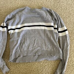 Gray Striped Women's Sweater